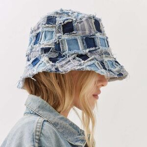 Urban outfitters denim patched bucket hat
